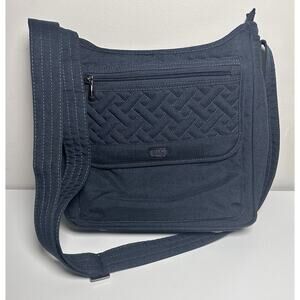 Lug Hopscotch Crossbody Shoulder Purse Navy ADJ Strap Travel Multi Pockets